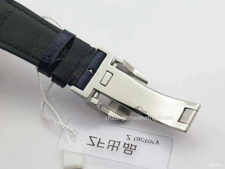 MIROTIME 1225 Pilot Chrono SS IW387809 ZF 1:1 Best Edition Silver Dial Blue Numbers On Blue Leather Strap A Lightweight 7263